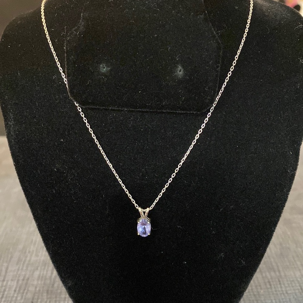 Sterling Silver and Amethyst Oval Pendant
